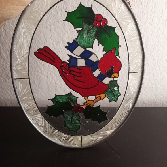 Joan Baker Art Stunning Joan Baker Stained Glass 5x7 Oval Red Cardinal Suncatcher Poshmark
